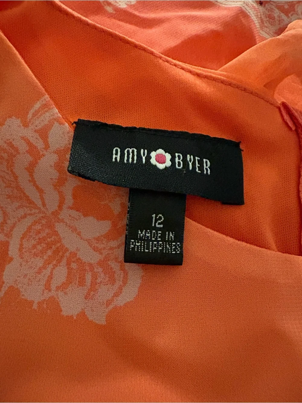 Amy Byer Coral and Purple Floral Shift Dress